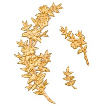 Fancy Antique Gold Dresden Foil Myrtle Branches and Sprigs ~ 12 Asst.