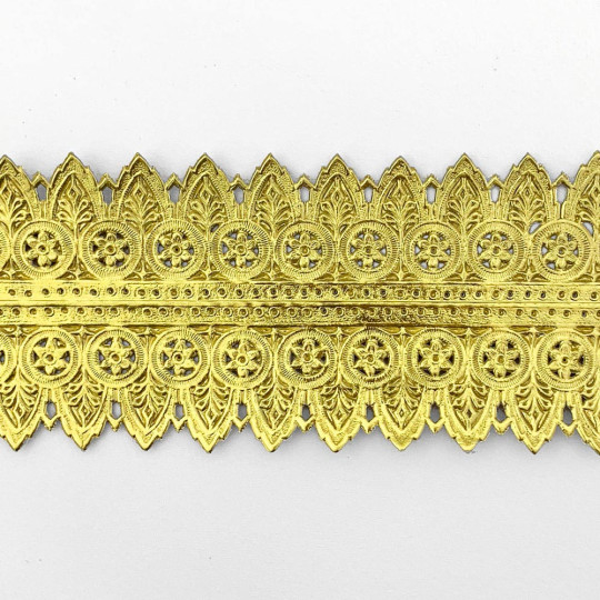 Gold Extra Wide Fancy Flourish Dresden Border Trim ~ 3" wide