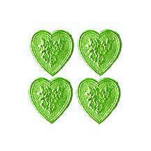 Light Green Dresden Foil Floral Hearts ~ 20