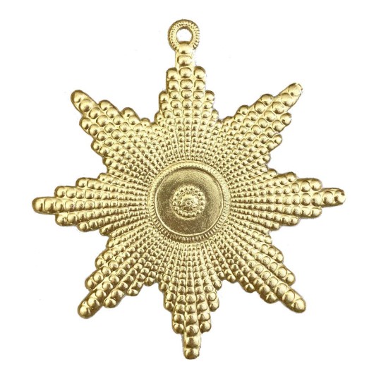 Large Gold Dresden Foil Bumpy Star Ornaments ~ 8