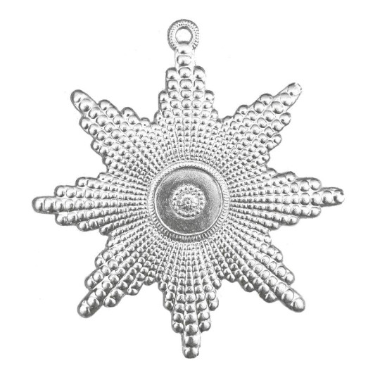 Large Silver Dresden Foil Bumpy Star Ornaments ~ 8