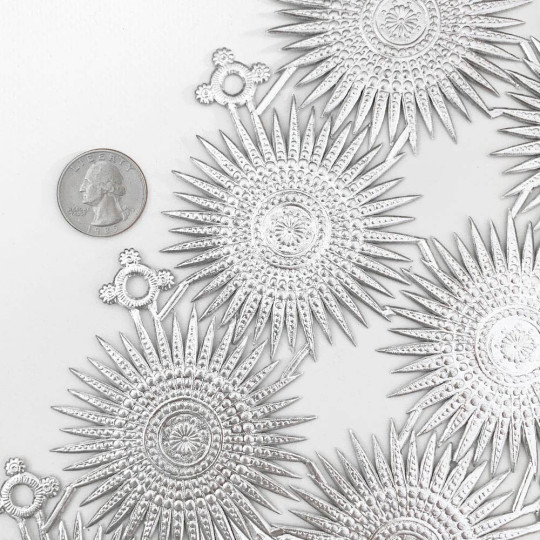 Large Silver Dresden Foil Fancy Filigree Star Ornaments ~ 8