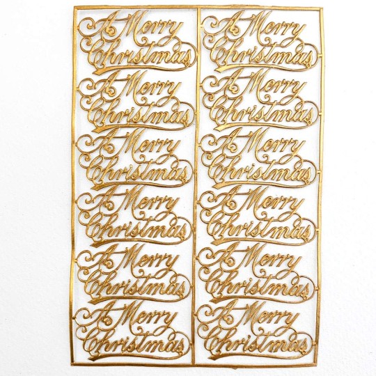 Petite Antique Gold Merry Christmas Scripts ~ 12