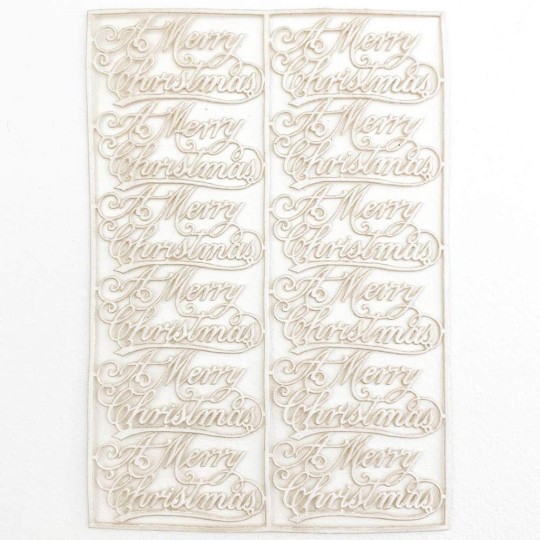 Petite Antique White Merry Christmas Scripts ~ 12