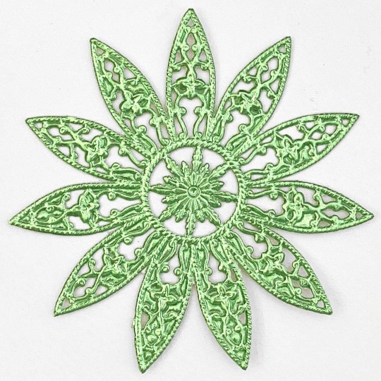 Large Fancy Filigree Light Green Foil Dresden Snowflakes or Halos ~ 2