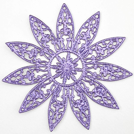 Large Fancy Filigree Light Purple Foil Dresden Snowflakes or Halos ~ 2