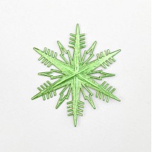 Petite Classic Light Green Dresden Foil Snowflakes ~ 3