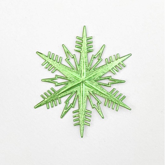 Petite Classic Light Green Dresden Foil Snowflakes ~ 3