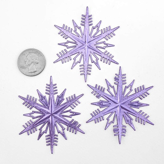 Petite Classic Light Purple Dresden Foil Snowflakes ~ 3