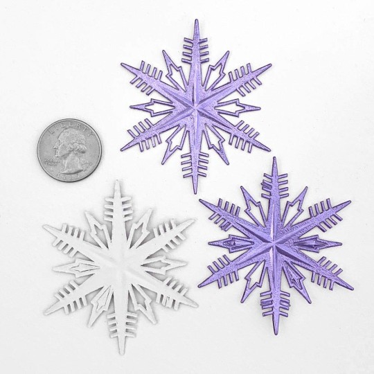Petite Classic Light Purple Dresden Foil Snowflakes ~ 3