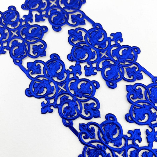 Dark Blue Dresden Foil Ornate Flourishes ~ 6