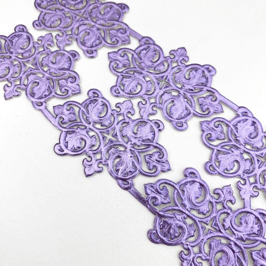 Light Purple Dresden Foil Ornate Flourishes ~ 6