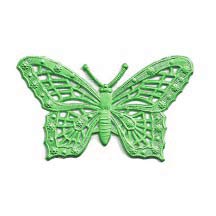 Light Green Dresden Foil Butterflies ~ 6