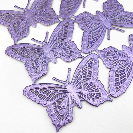 Light Purple Dresden Foil Butterflies ~ 6