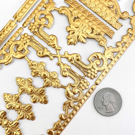 Antique Gold Dresden Foil Fancy Embellishments