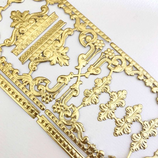 Gold Dresden Foil Fancy Embellishments
