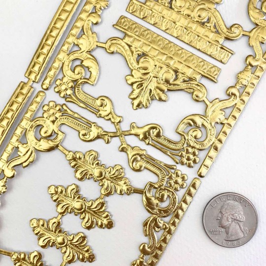 Gold Dresden Foil Fancy Embellishments