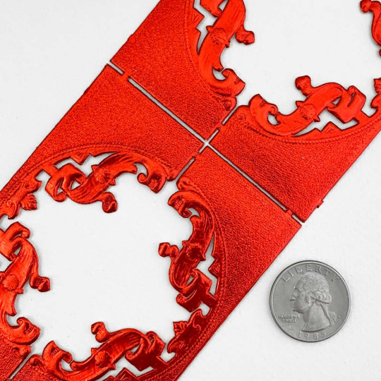 Red Dresden Foil Fancy Frames ~ 2