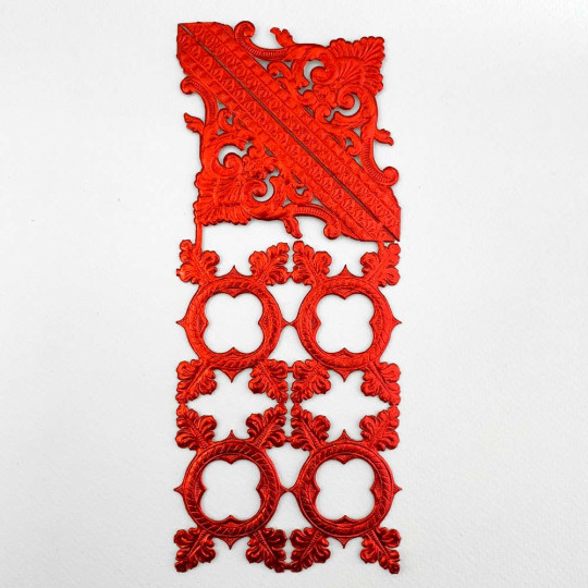 Red Dresden Foil Fancy Frames & Corners