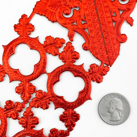 Red Dresden Foil Fancy Frames & Corners