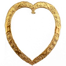 Antique Gold Dresden Foil Heart Frames ~ 4