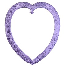 Light Purple Dresden Foil Heart Frames ~ 4