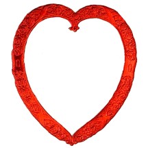 Red Dresden Foil Heart Frames ~ 4