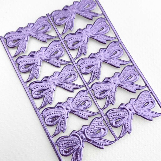Light Purple Dresden Foil Medium Bows ~ 10