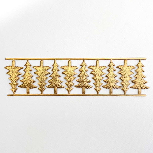 Antique Gold Dresden Foil Trees ~ 10