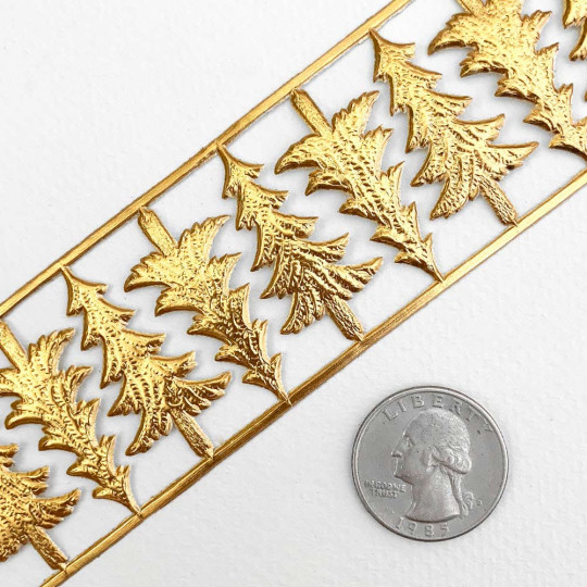 Antique Gold Dresden Foil Trees ~ 10