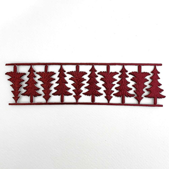 Burgundy Dresden Foil Trees ~ 10