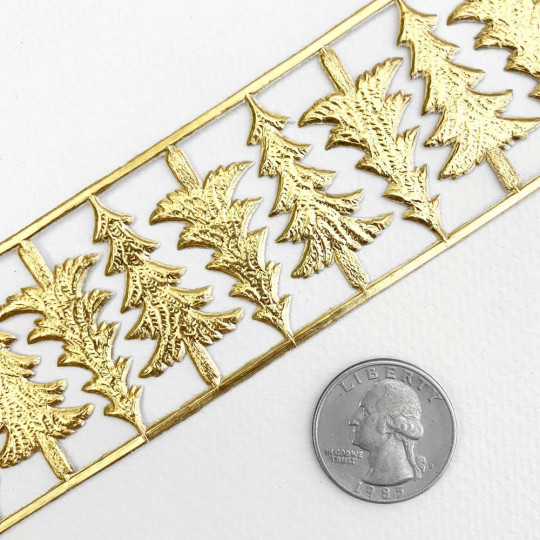Gold Dresden Foil Trees ~ 10