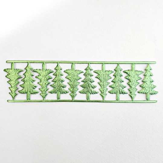 Light Green Dresden Foil Trees ~ 10