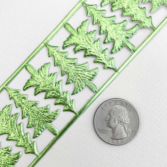 Light Green Dresden Foil Trees ~ 10