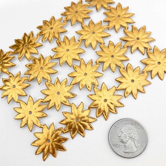 Antique Gold Dresden Foil Strawberry Leaves or Greenery ~ 20