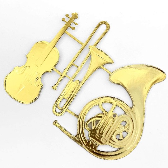 Extra Large Gold Dresden Foil Musical Instruments ~ 3