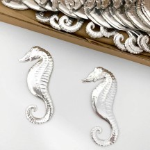 Extra Large Silver Dresden Seahorse ~ 2