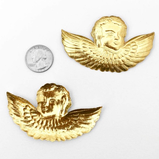 Extra Large Gold Dresden Angel Heads ~ 2