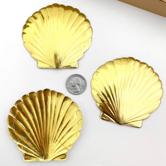 Extra Large Gold Dresden Scallop Sea Shell ~ 2