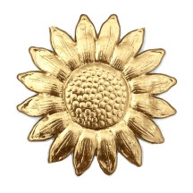 Large Antique Gold Dresden Foil Sunflowers or Daisies~ 15