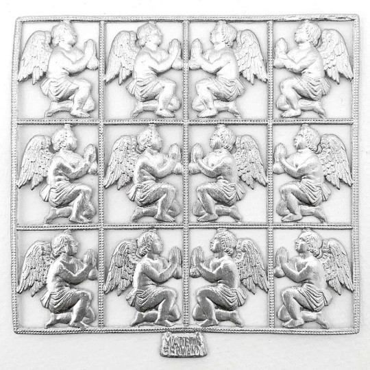 Silver Dresden Foil Praying Angels Cherubs ~ 12