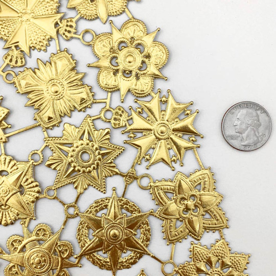 Gold Dresden Foil Medallions or Orders ~ 24 Assorted