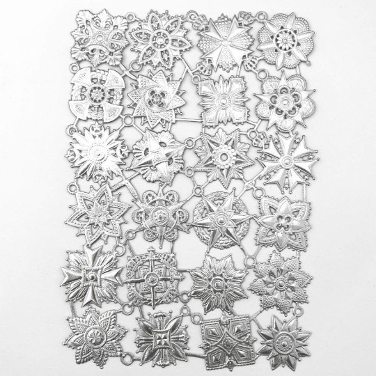 Silver Dresden Foil Medallions or Orders ~ 24 Assorted