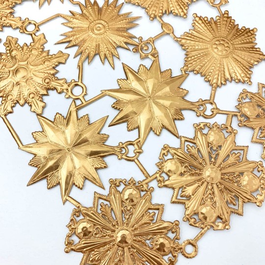 Antique Gold Dresden Foil Medallions or Orders ~ 15 Assorted