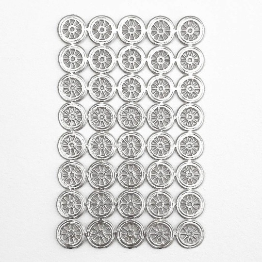 Tiny Silver Dresden Foil Halos or Wheels ~ 40