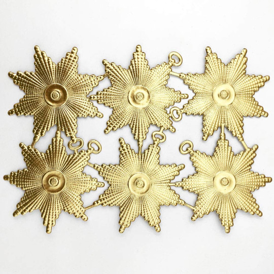 Large Gold Dresden Foil Medallions or Orders ~ 6