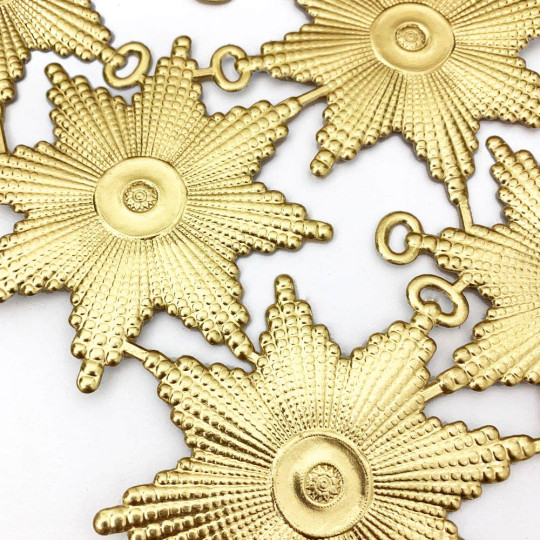 Large Gold Dresden Foil Medallions or Orders ~ 6