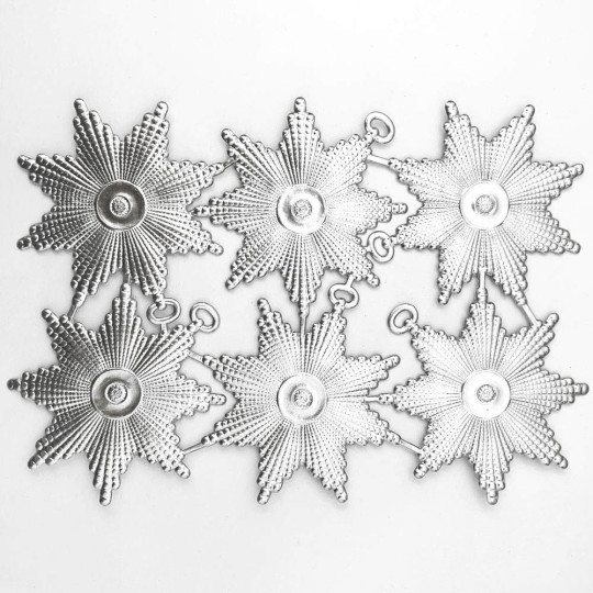 Large Silver Dresden Foil Medallions or Orders ~ 6