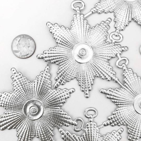 Large Silver Dresden Foil Medallions or Orders ~ 6