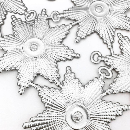 Large Silver Dresden Foil Medallions or Orders ~ 6